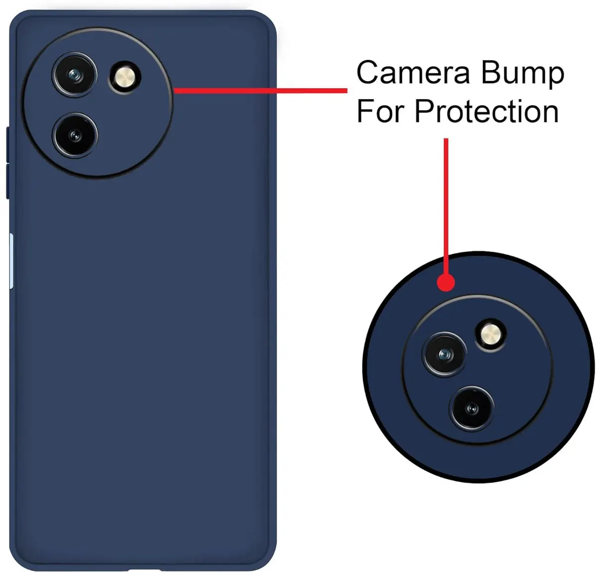 Micvir Back Cover for Vivo T3X 5G (Blue, Dual Protection, Silicon, Pack of: 1) — image 3 of 5