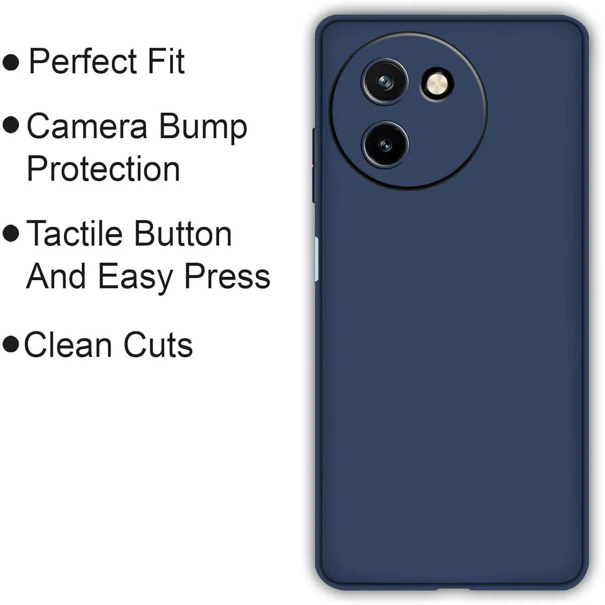 Micvir Back Cover for Vivo T3X 5G (Blue, Dual Protection, Silicon, Pack of: 1) — image 4 of 5