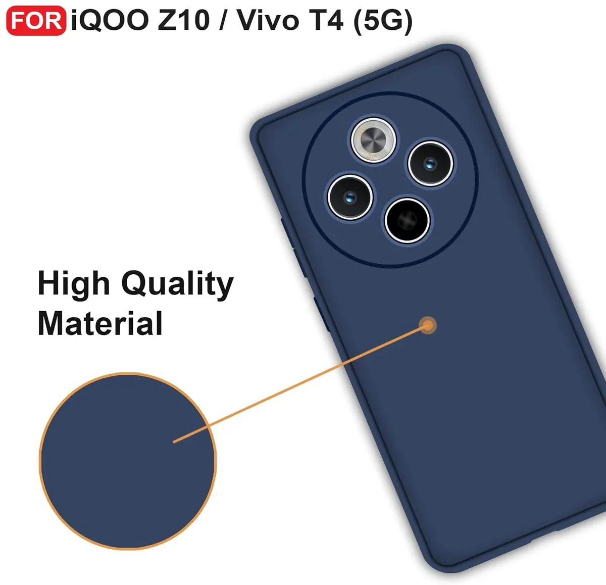 Micvir Back Cover for vivo T4 5G (Blue, Dual Protection, Silicon, Pack of: 1) — image 2 of 5
