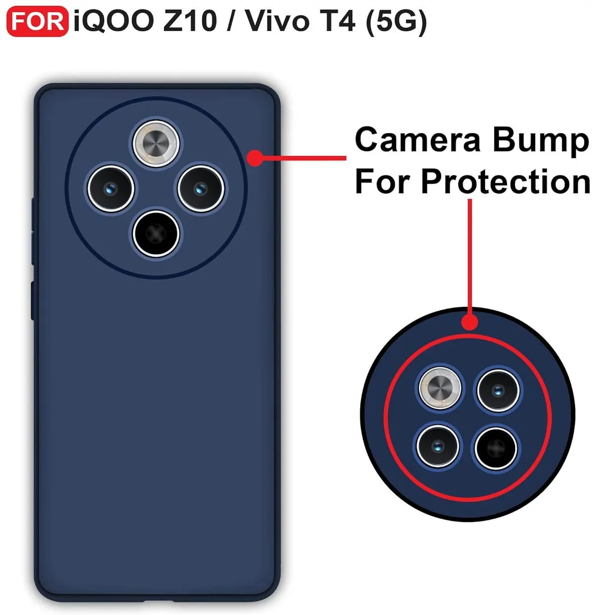 Micvir Back Cover for vivo T4 5G (Blue, Dual Protection, Silicon, Pack of: 1) — image 3 of 5