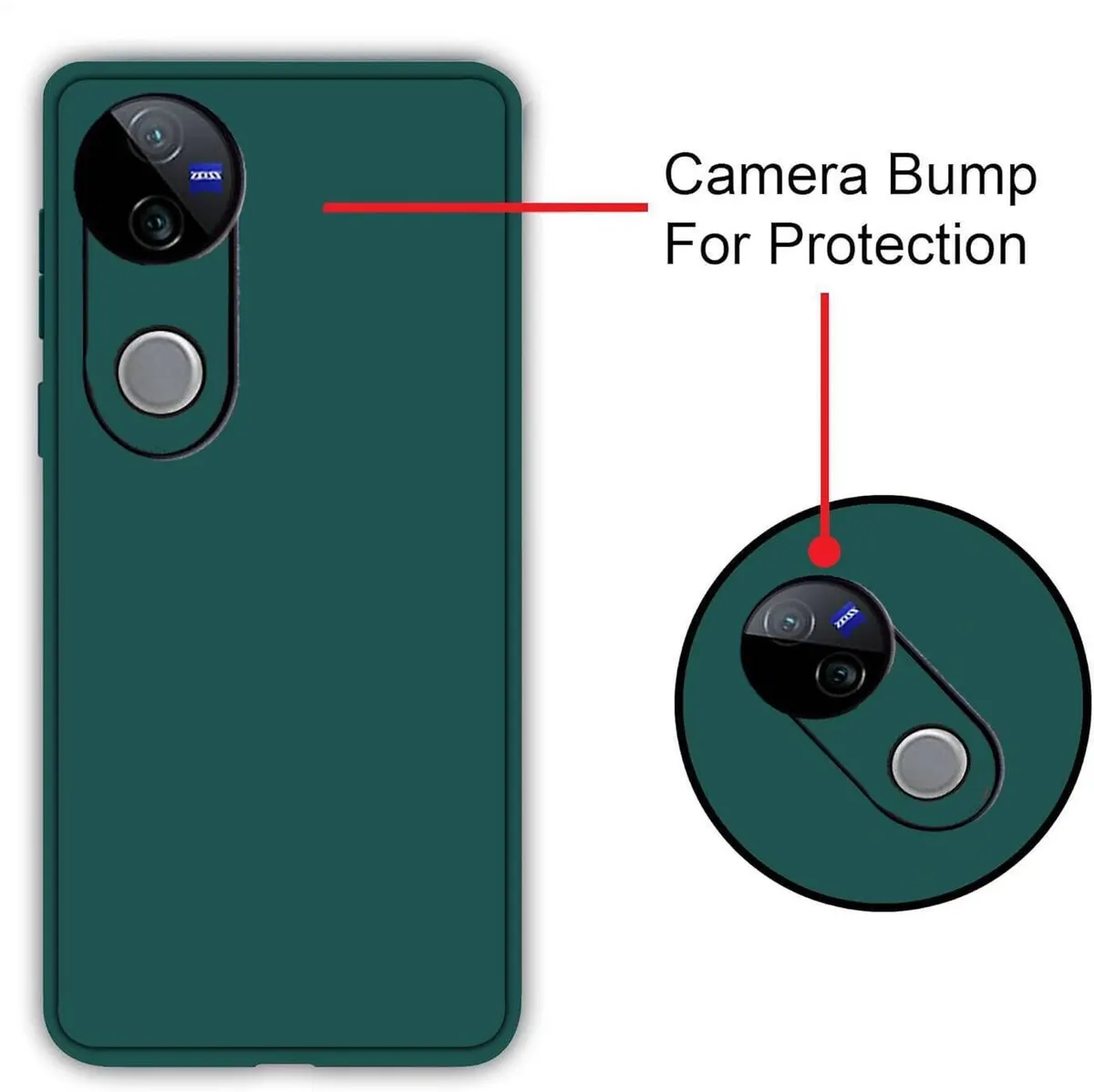 Micvir Back Cover for Vivo T4R 5G (Green, Dual Protection, Silicon, Pack of: 1) — image 3 of 5