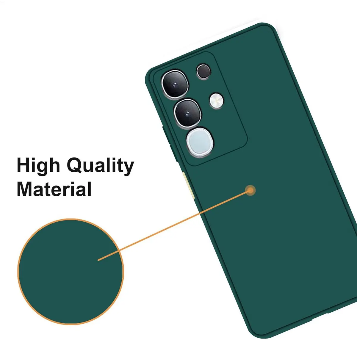 Micvir Back Cover for vivo T4x 5G (Green, Dual Protection, Silicon, Pack of: 1) — image 2 of 5