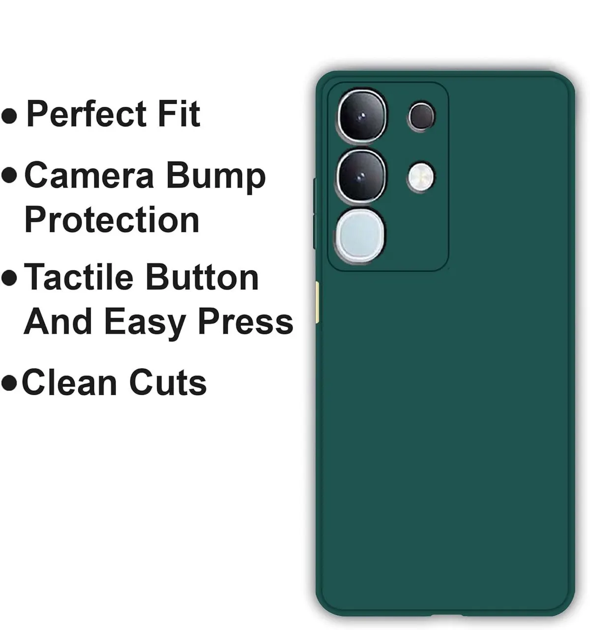 Micvir Back Cover for vivo T4x 5G (Green, Dual Protection, Silicon, Pack of: 1) — image 4 of 5