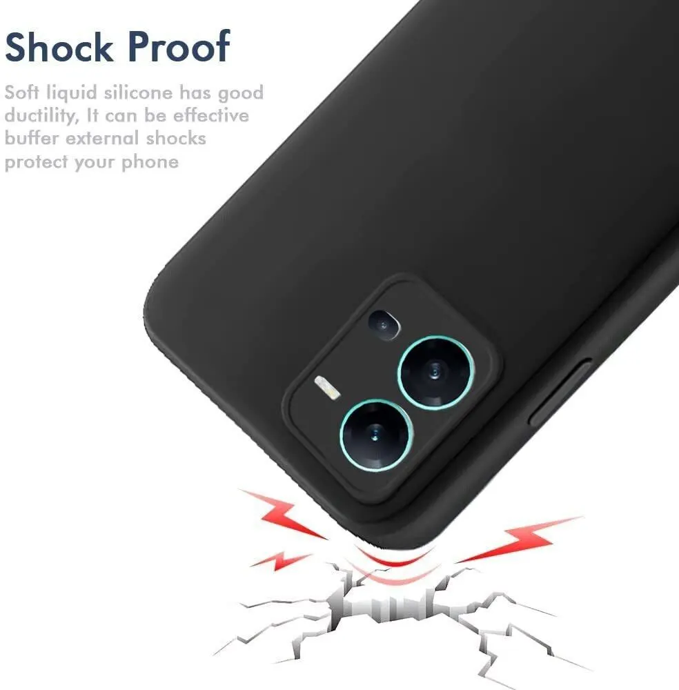 Micvir Back Cover for Vivo V25 5G (Black, Dual Protection, Silicon, Pack of: 1) — image 4 of 5