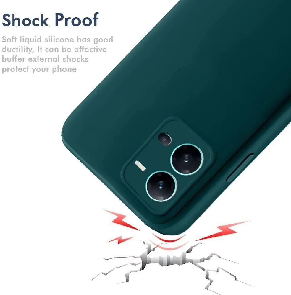 Micvir Back Cover for Vivo V25 5G (Green, Dual Protection, Silicon, Pack of: 1) — image 3 of 5