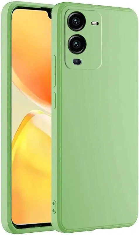 Micvir Back Cover for Vivo V25 Pro 5G (Green, Dual Protection, Silicon, Pack of: 1)