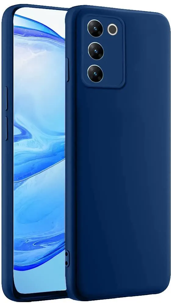 Micvir Back Cover for vivo V27 (Blue, Dual Protection, Silicon, Pack of: 1) — image 2 of 5