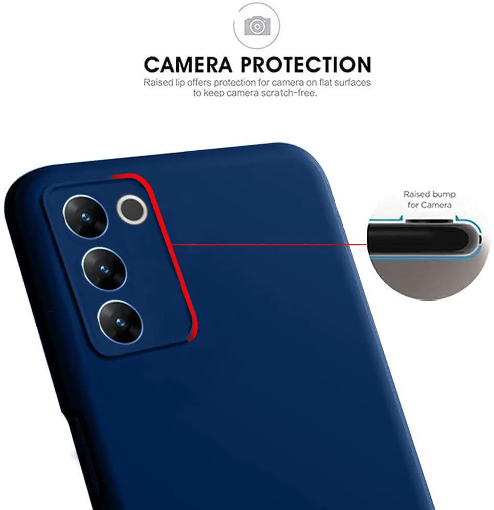 Micvir Back Cover for vivo V27 (Blue, Dual Protection, Silicon, Pack of: 1) — image 4 of 5