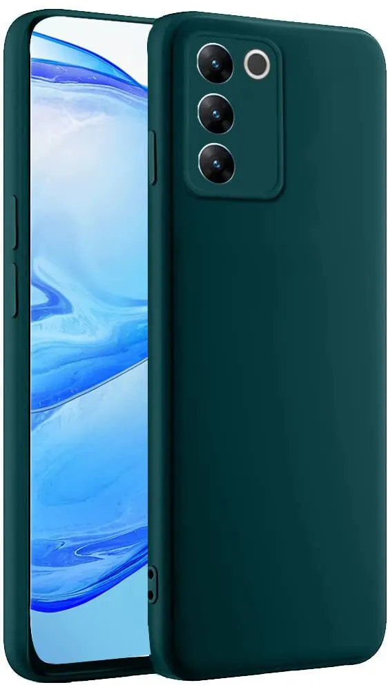 Micvir Back Cover for vivo V27 (Green, Dual Protection, Silicon, Pack of: 1) — image 2 of 5