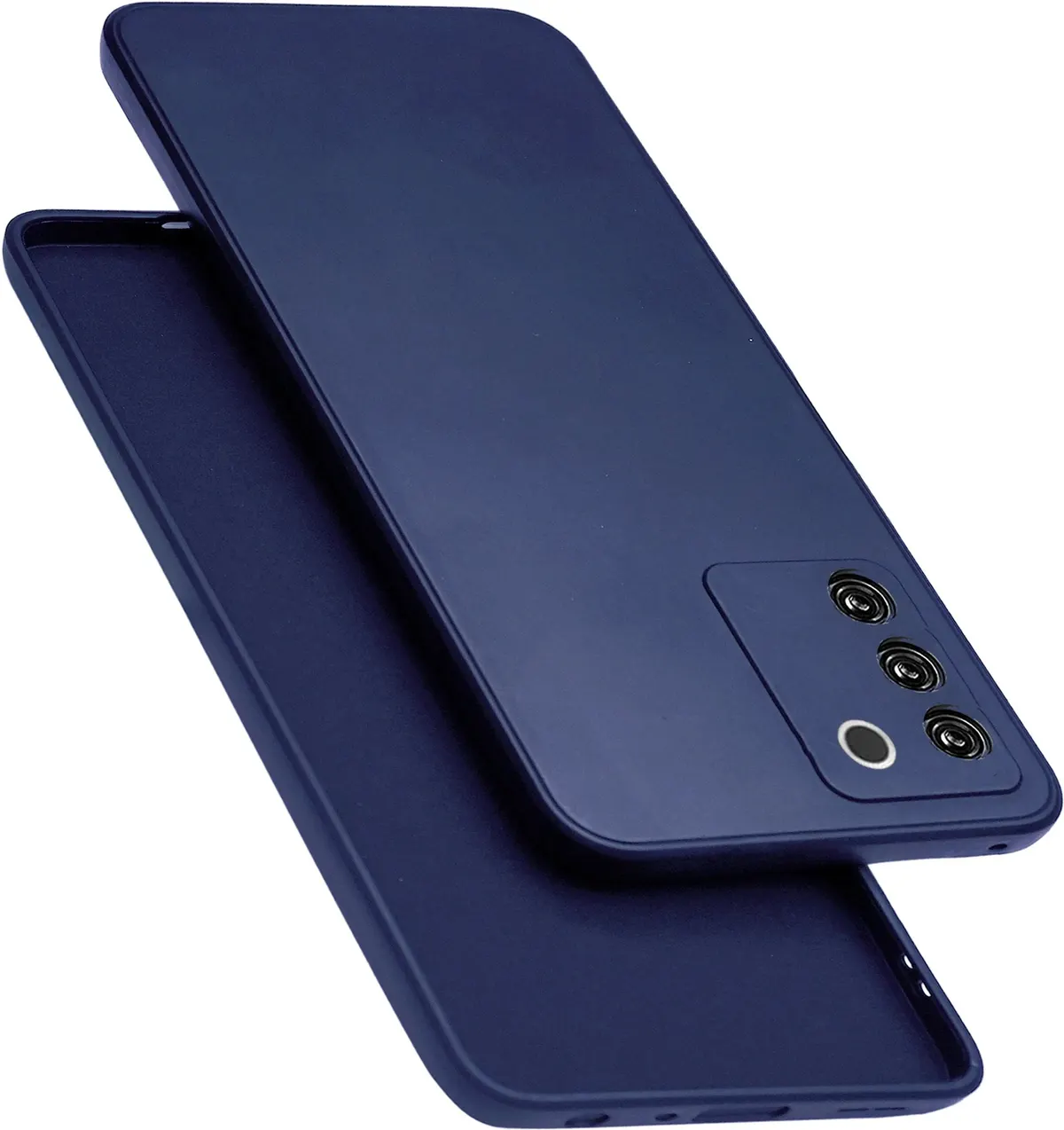 Micvir Back Cover for vivo V27 5G (Blue, Dual Protection, Silicon, Pack of: 1)