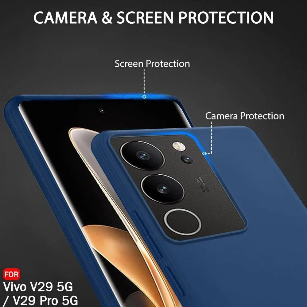 Micvir Back Cover for vivo V29 5G (Blue, Dual Protection, Silicon, Pack of: 1) — image 2 of 5