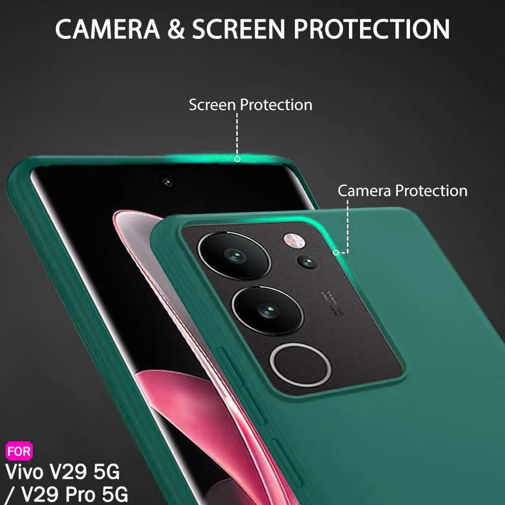 Micvir Back Cover for vivo V29 5G (Green, Dual Protection, Silicon, Pack of: 1) — image 2 of 5