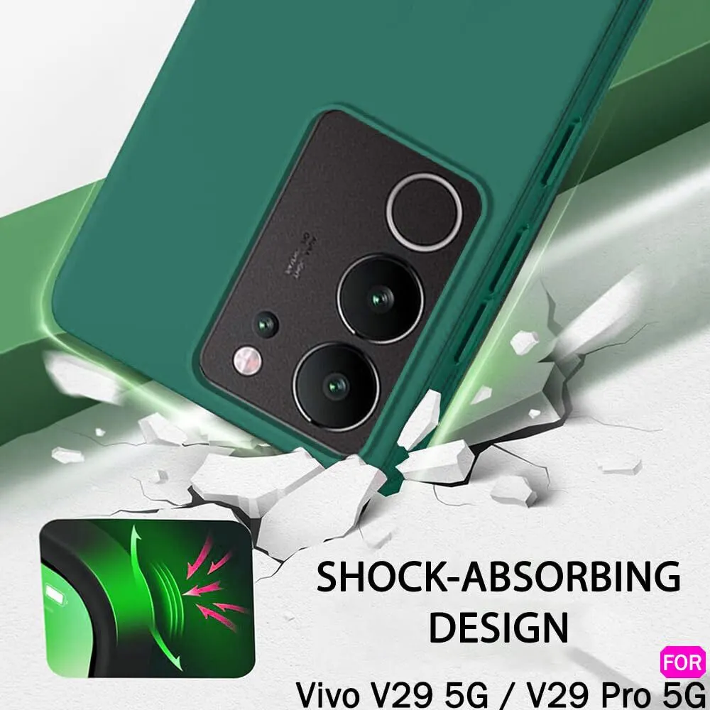 Micvir Back Cover for vivo V29 5G (Green, Dual Protection, Silicon, Pack of: 1) — image 3 of 5