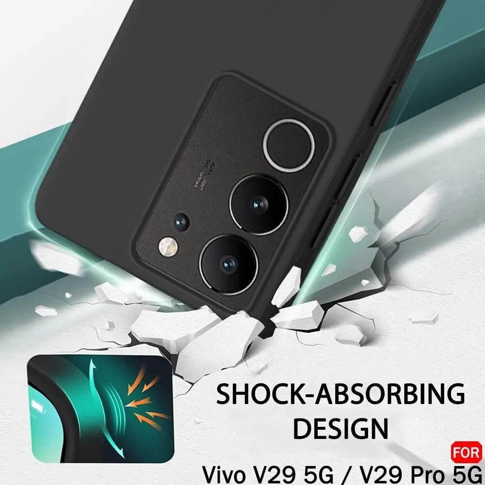 Micvir Back Cover for Vivo V29 Pro 5G (Black, Dual Protection, Silicon, Pack of: 1) — image 2 of 5