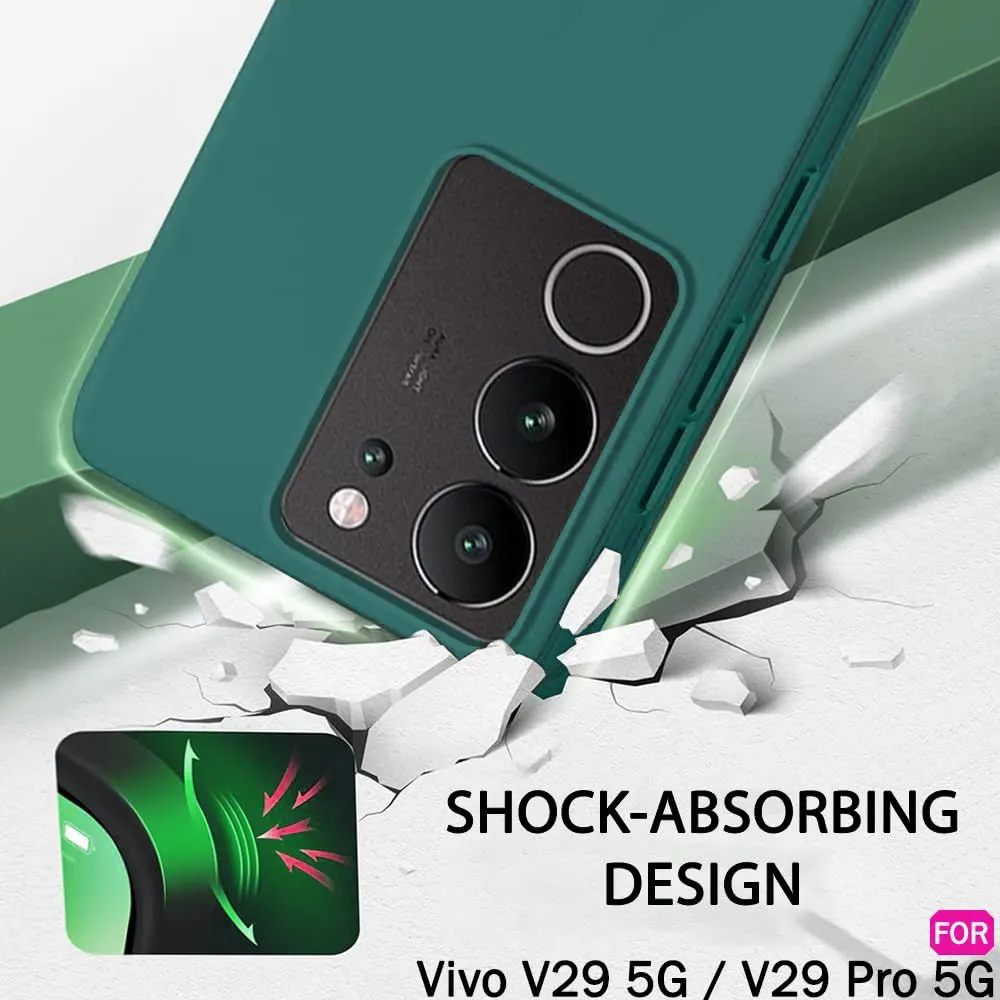Micvir Back Cover for Vivo V29 Pro 5G (Green, Dual Protection, Silicon, Pack of: 1) — image 2 of 5