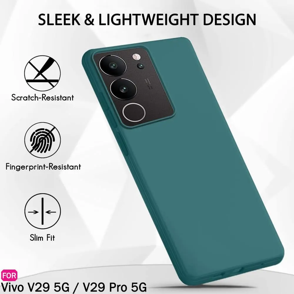 Micvir Back Cover for Vivo V29 Pro 5G (Green, Dual Protection, Silicon, Pack of: 1) — image 3 of 5