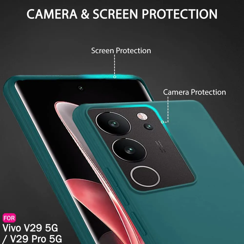 Micvir Back Cover for Vivo V29 Pro 5G (Green, Dual Protection, Silicon, Pack of: 1) — image 4 of 5