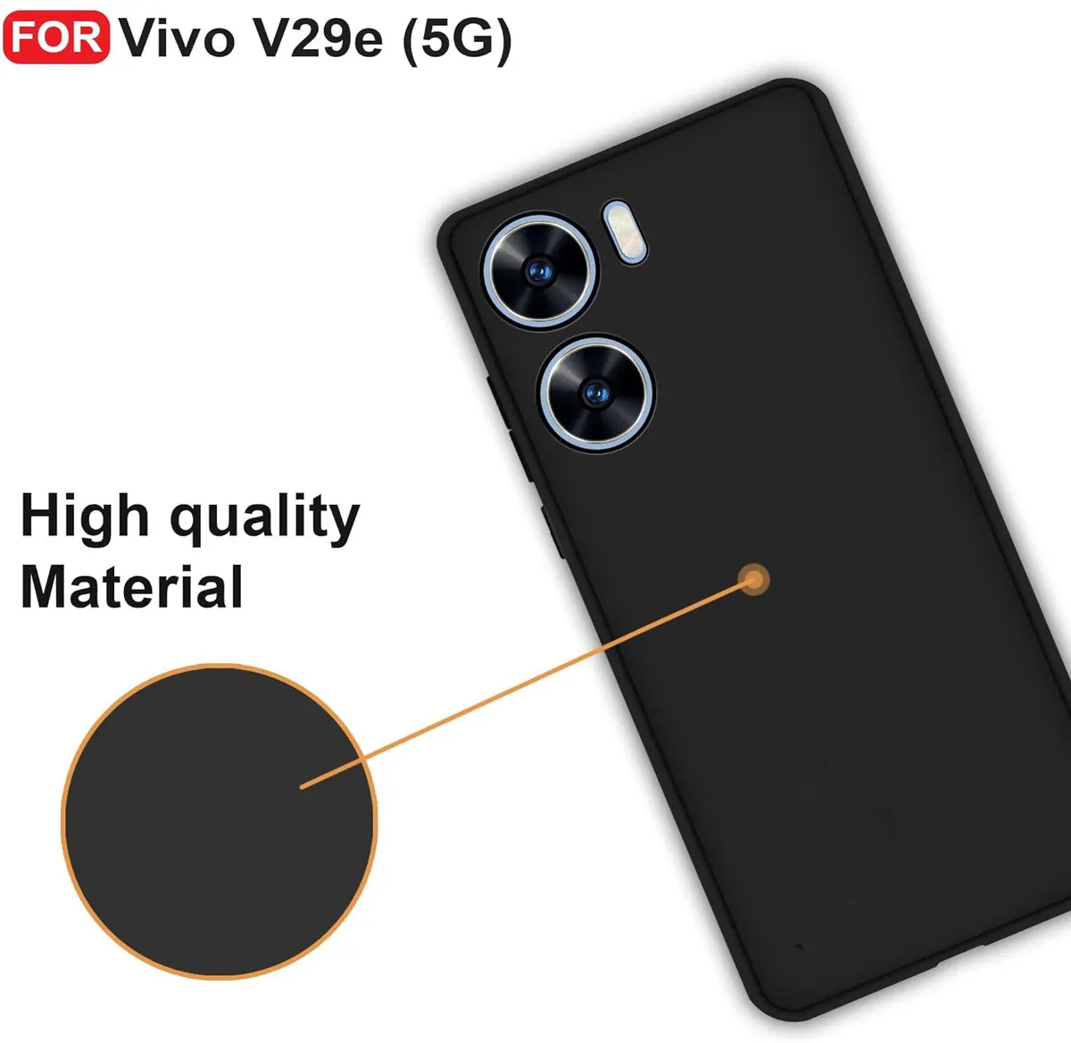 Micvir Back Cover for Vivo V29e 5G (Black, Dual Protection, Silicon, Pack of: 1) — image 3 of 5