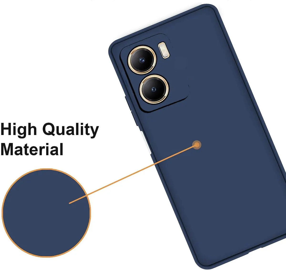 Micvir Back Cover for Vivo V29e 5G (Blue, Dual Protection, Silicon, Pack of: 1) — image 3 of 5