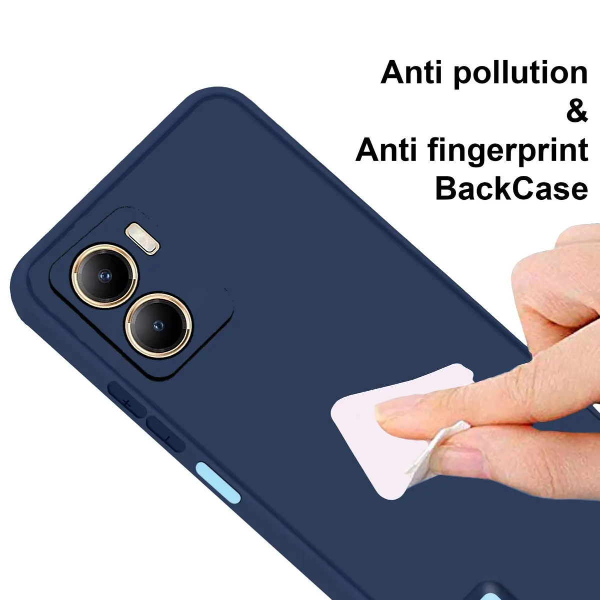 Micvir Back Cover for Vivo V29e 5G (Blue, Dual Protection, Silicon, Pack of: 1) — image 4 of 5