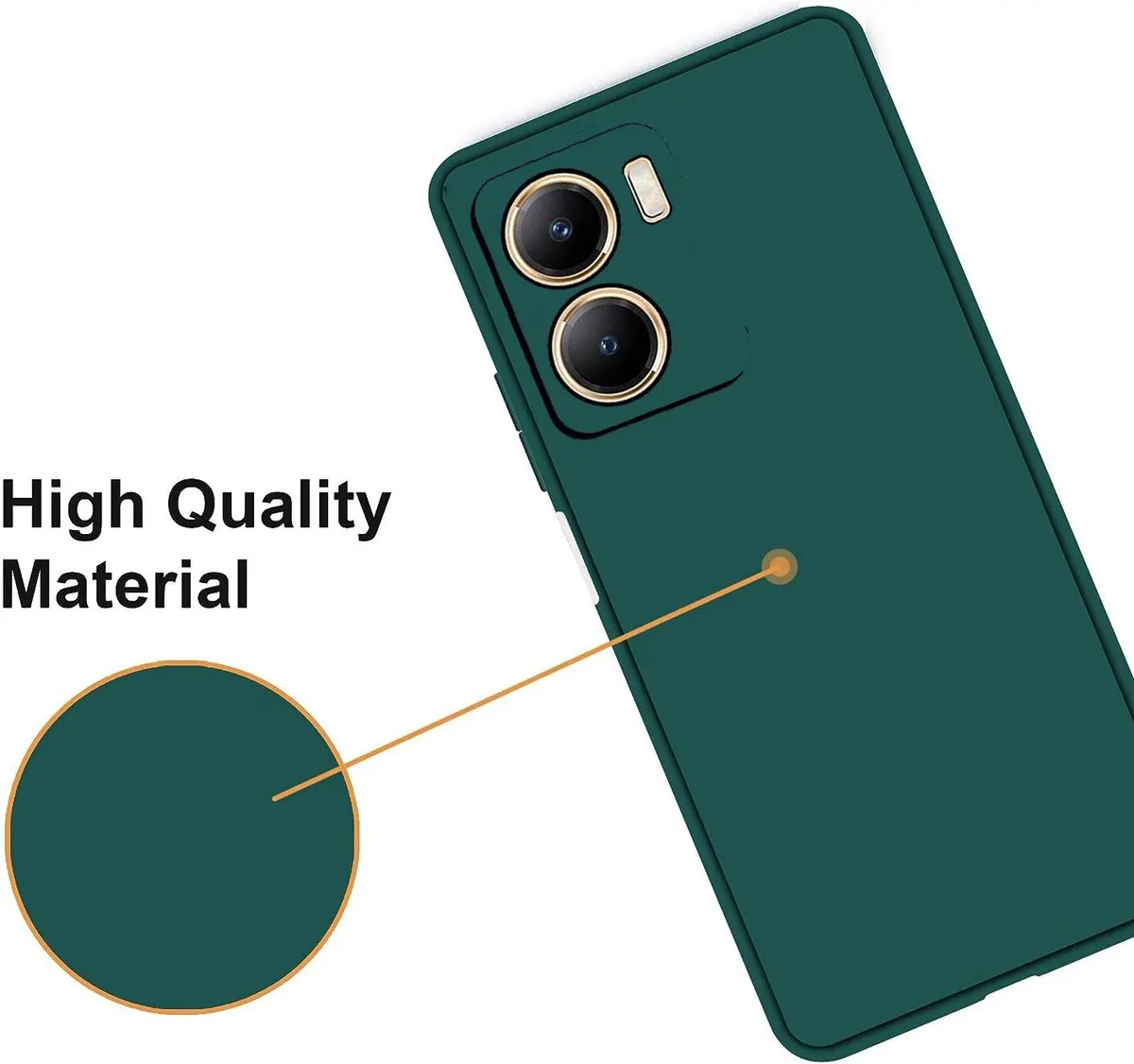 Micvir Back Cover for Vivo V29e 5G (Green, Dual Protection, Silicon, Pack of: 1) — image 2 of 5