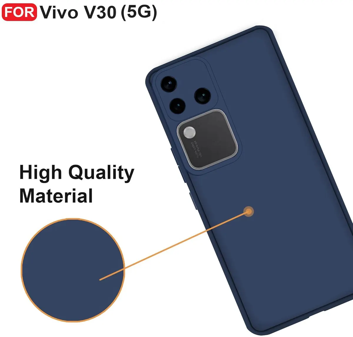 Micvir Back Cover for Vivo V30 5G (Blue, Dual Protection, Silicon, Pack of: 1) — image 3 of 5