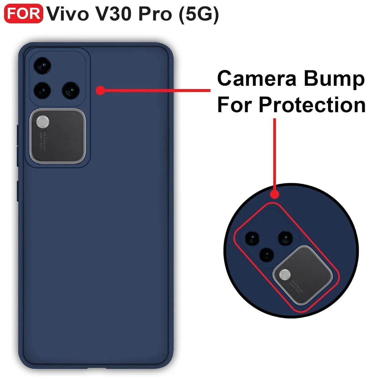 Micvir Back Cover for Vivo V30 Pro 5G (Blue, Dual Protection, Silicon, Pack of: 1) — image 2 of 5