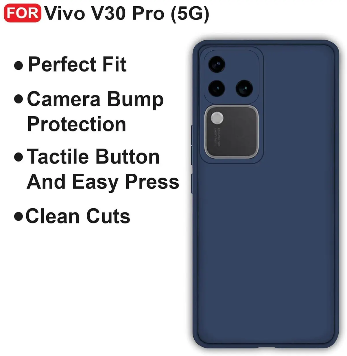 Micvir Back Cover for Vivo V30 Pro 5G (Blue, Dual Protection, Silicon, Pack of: 1) — image 4 of 5