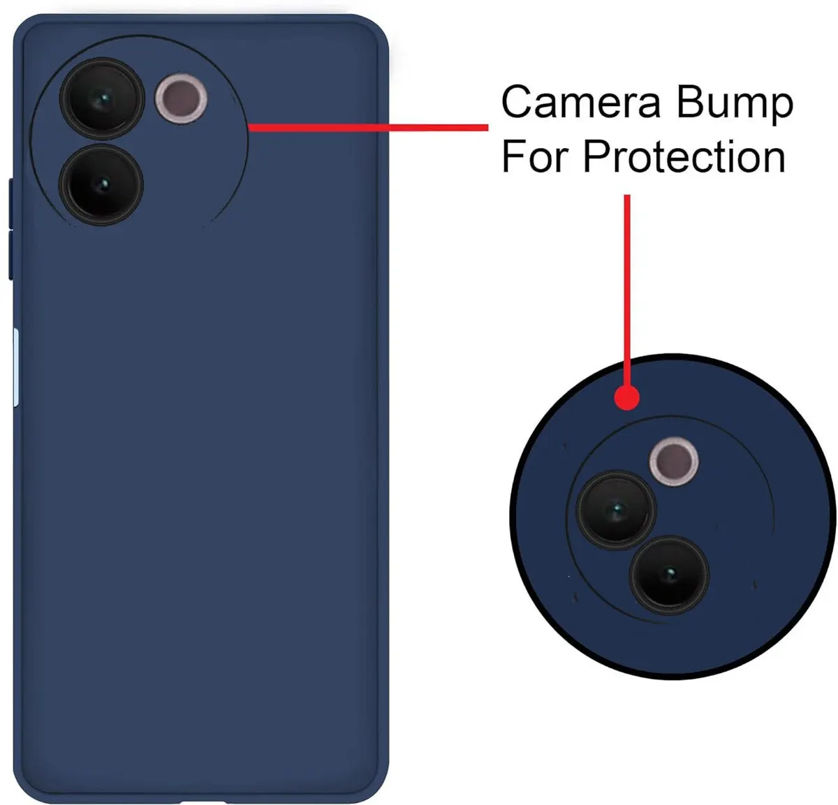 Micvir Back Cover for Vivo V30e 5G (Blue, Dual Protection, Silicon, Pack of: 1) — image 2 of 5