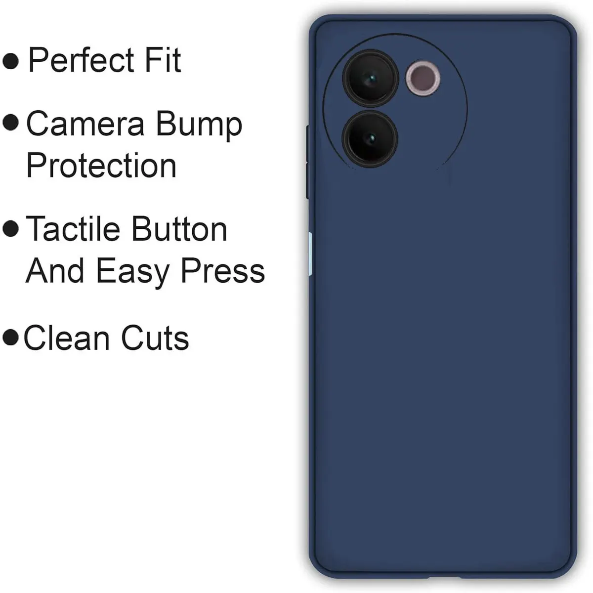 Micvir Back Cover for Vivo V30e 5G (Blue, Dual Protection, Silicon, Pack of: 1) — image 4 of 5