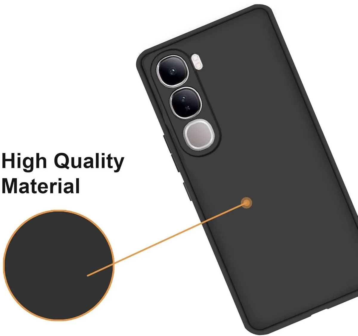 Micvir Back Cover for Vivo V40 Lite 5G (Black, Dual Protection, Silicon, Pack of: 1) — image 2 of 5