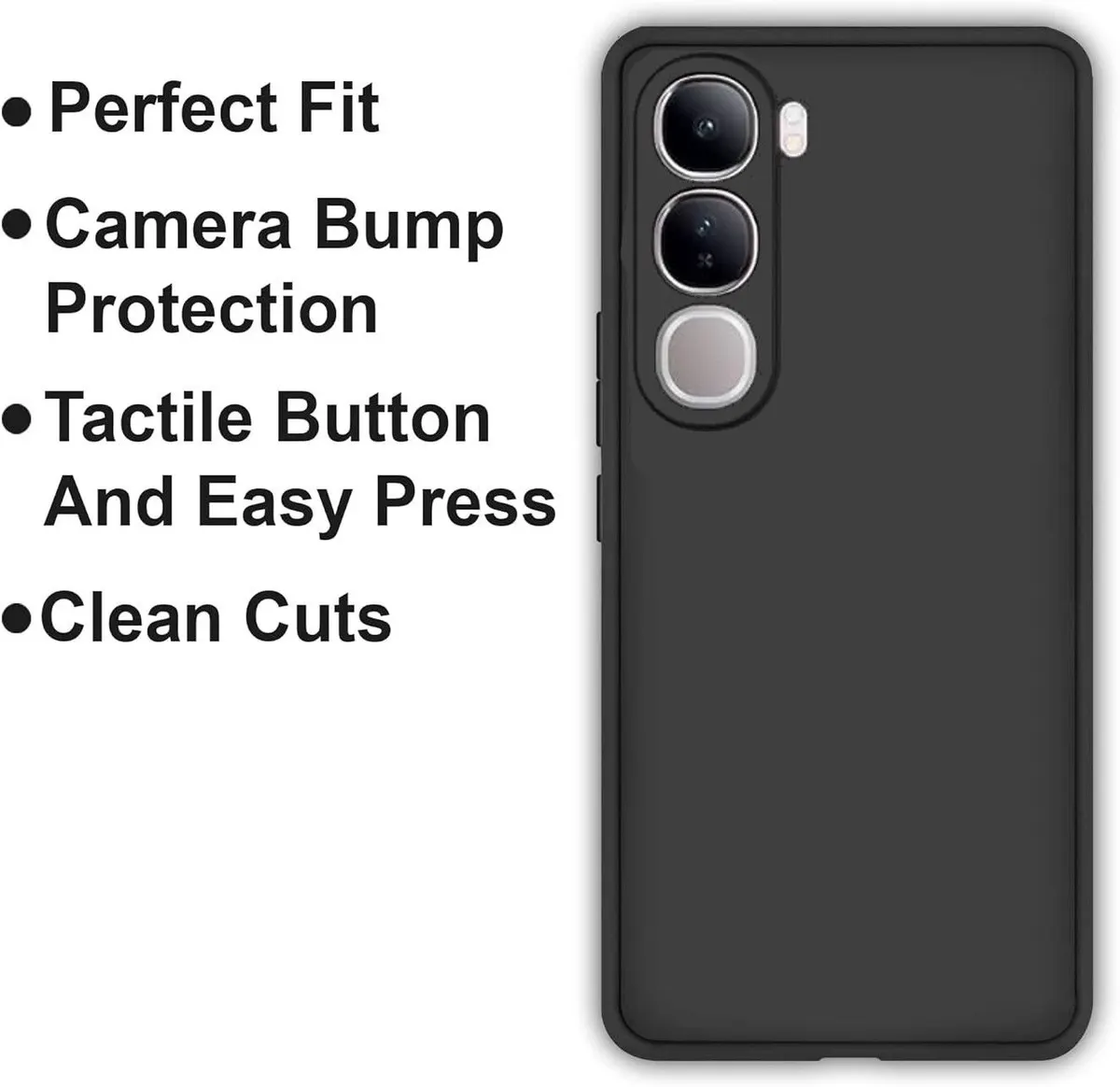Micvir Back Cover for Vivo V40 Lite 5G (Black, Dual Protection, Silicon, Pack of: 1) — image 4 of 5