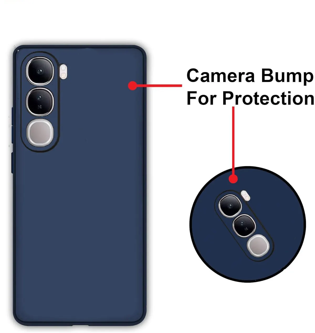 Micvir Back Cover for Vivo V40 Lite 5G (Blue, Dual Protection, Silicon, Pack of: 1) — image 3 of 5