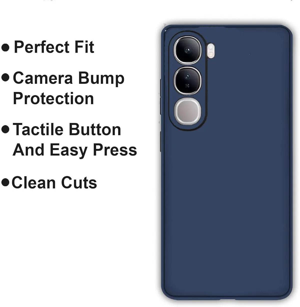 Micvir Back Cover for Vivo V40 Lite 5G (Blue, Dual Protection, Silicon, Pack of: 1) — image 4 of 5