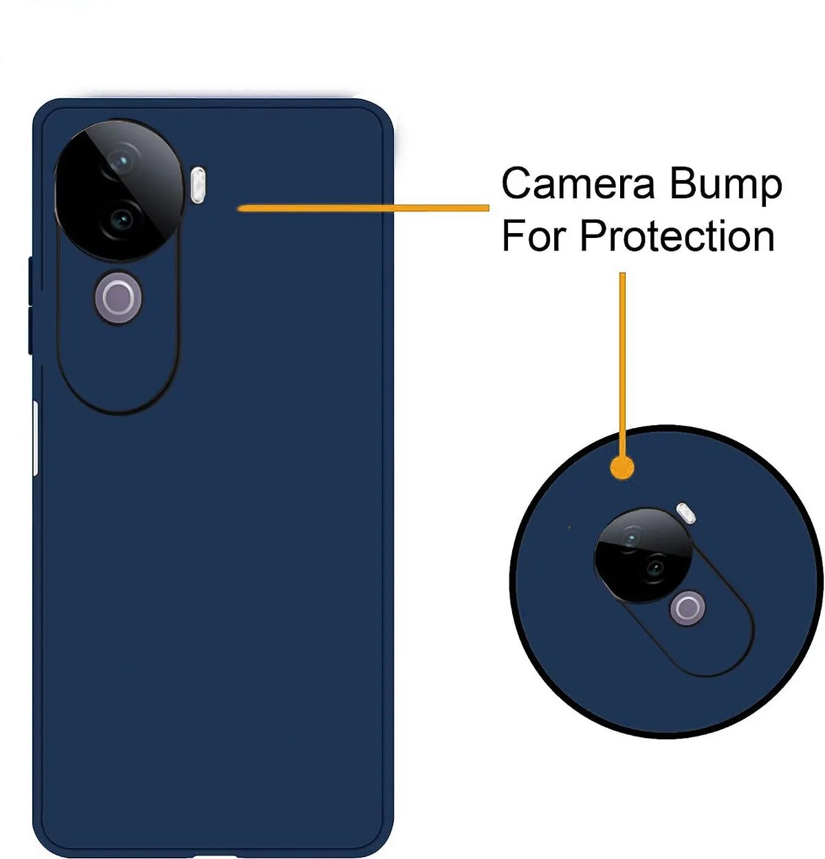 Micvir Back Cover for vivo V40e 5G (Blue, Dual Protection, Silicon, Pack of: 1) — image 3 of 5
