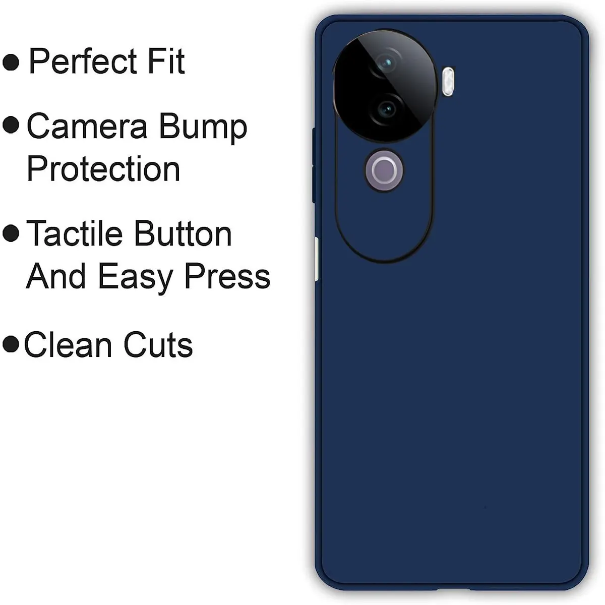 Micvir Back Cover for vivo V40e 5G (Blue, Dual Protection, Silicon, Pack of: 1) — image 4 of 5