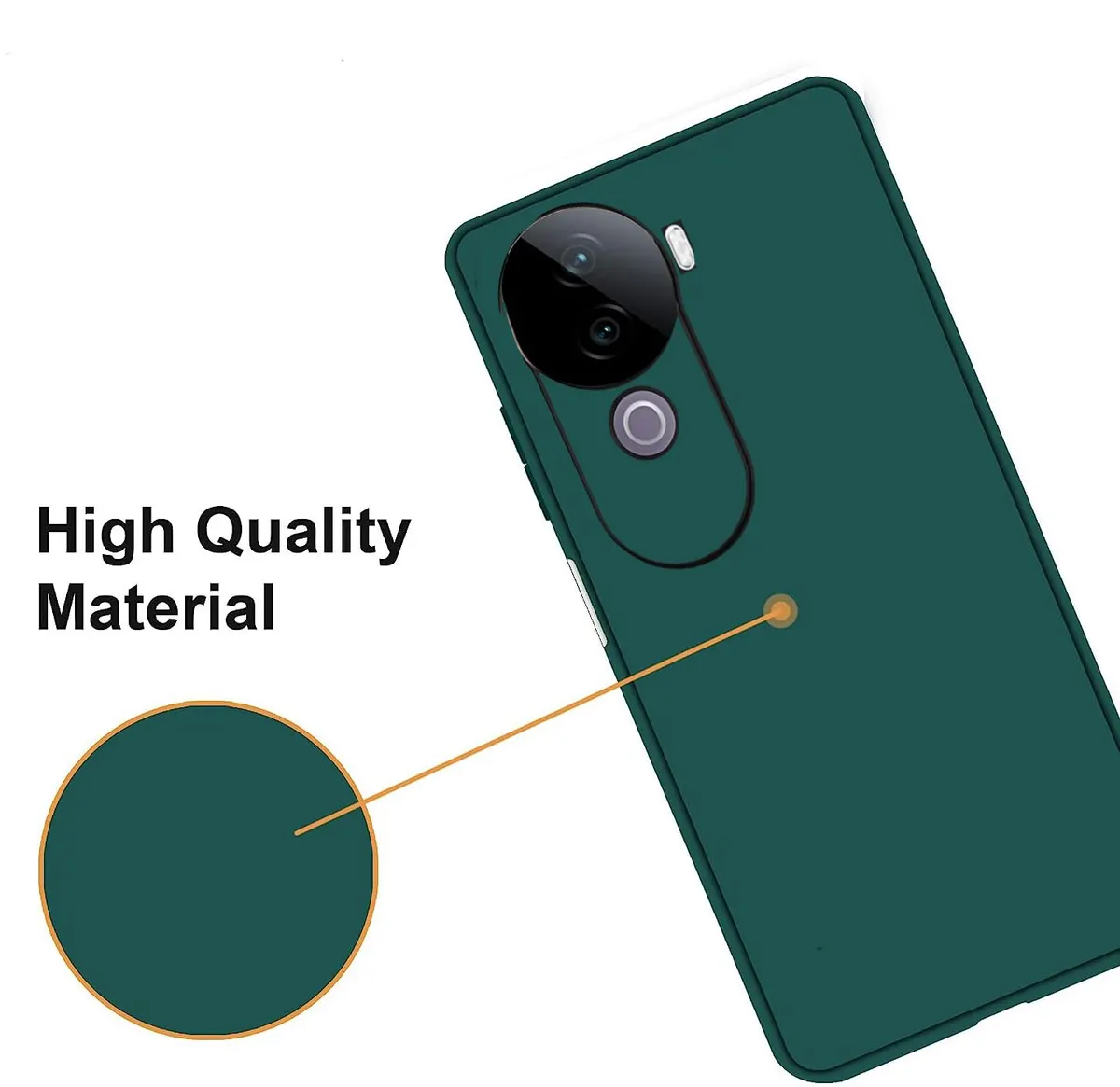 Micvir Back Cover for vivo V40e 5G (Green, Dual Protection, Silicon, Pack of: 1) — image 2 of 5