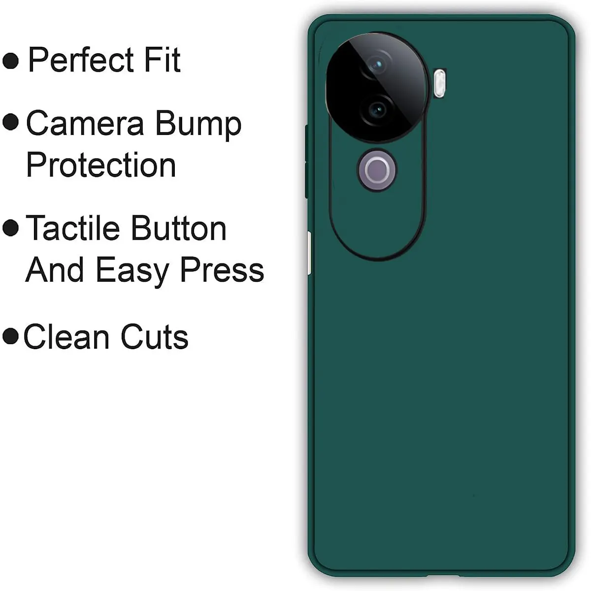 Micvir Back Cover for vivo V40e 5G (Green, Dual Protection, Silicon, Pack of: 1) — image 4 of 5