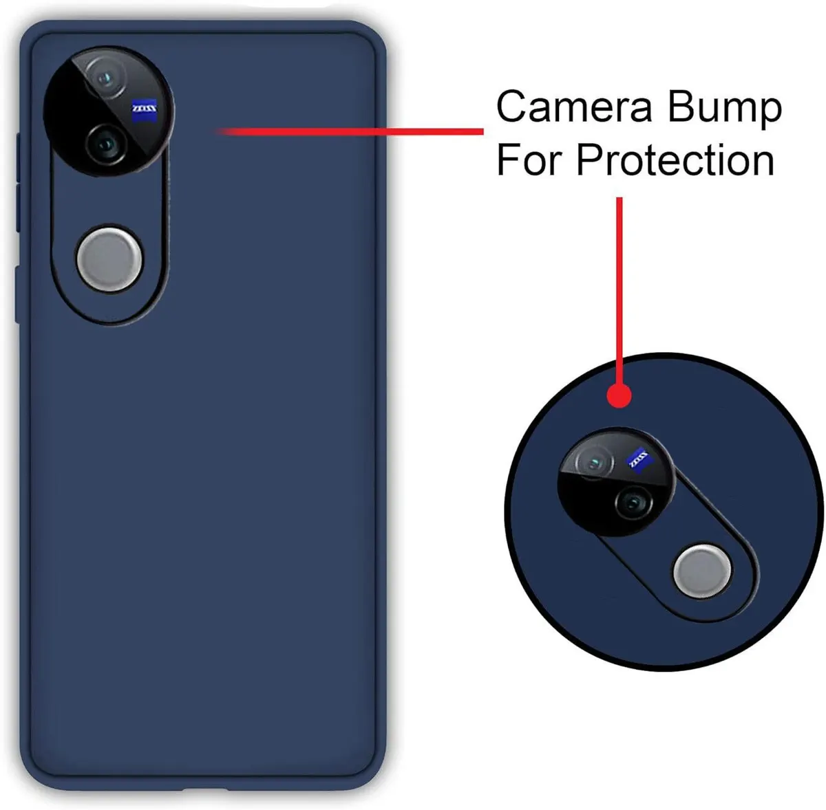 Micvir Back Cover for Vivo V50e 5G (Blue, Dual Protection, Silicon, Pack of: 1) — image 3 of 5