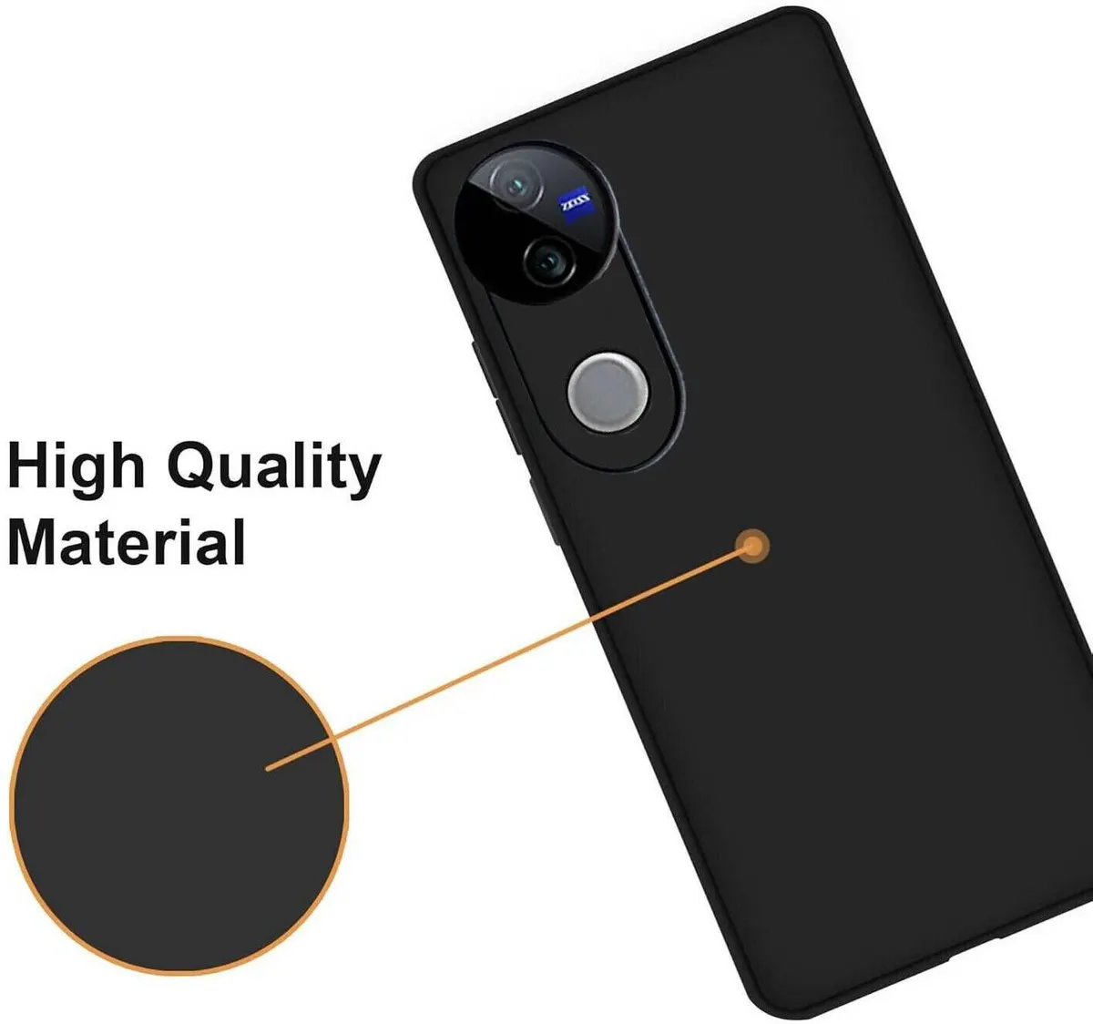 Micvir Back Cover for vivo V50 5G Elite Edition (Black, Dual Protection, Silicon, Pack of: 1) — image 2 of 5