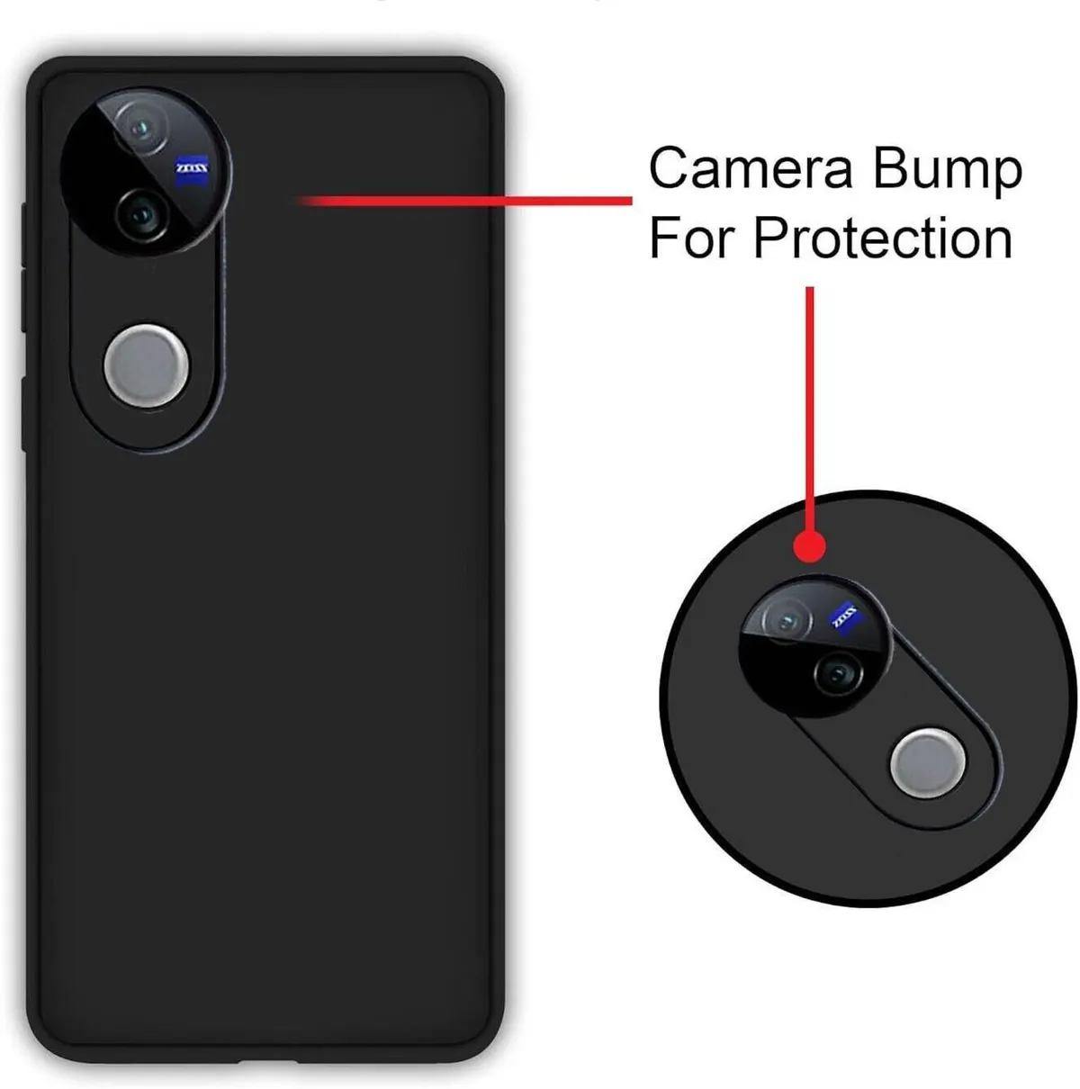 Micvir Back Cover for vivo V50 5G Elite Edition (Black, Dual Protection, Silicon, Pack of: 1) — image 3 of 5