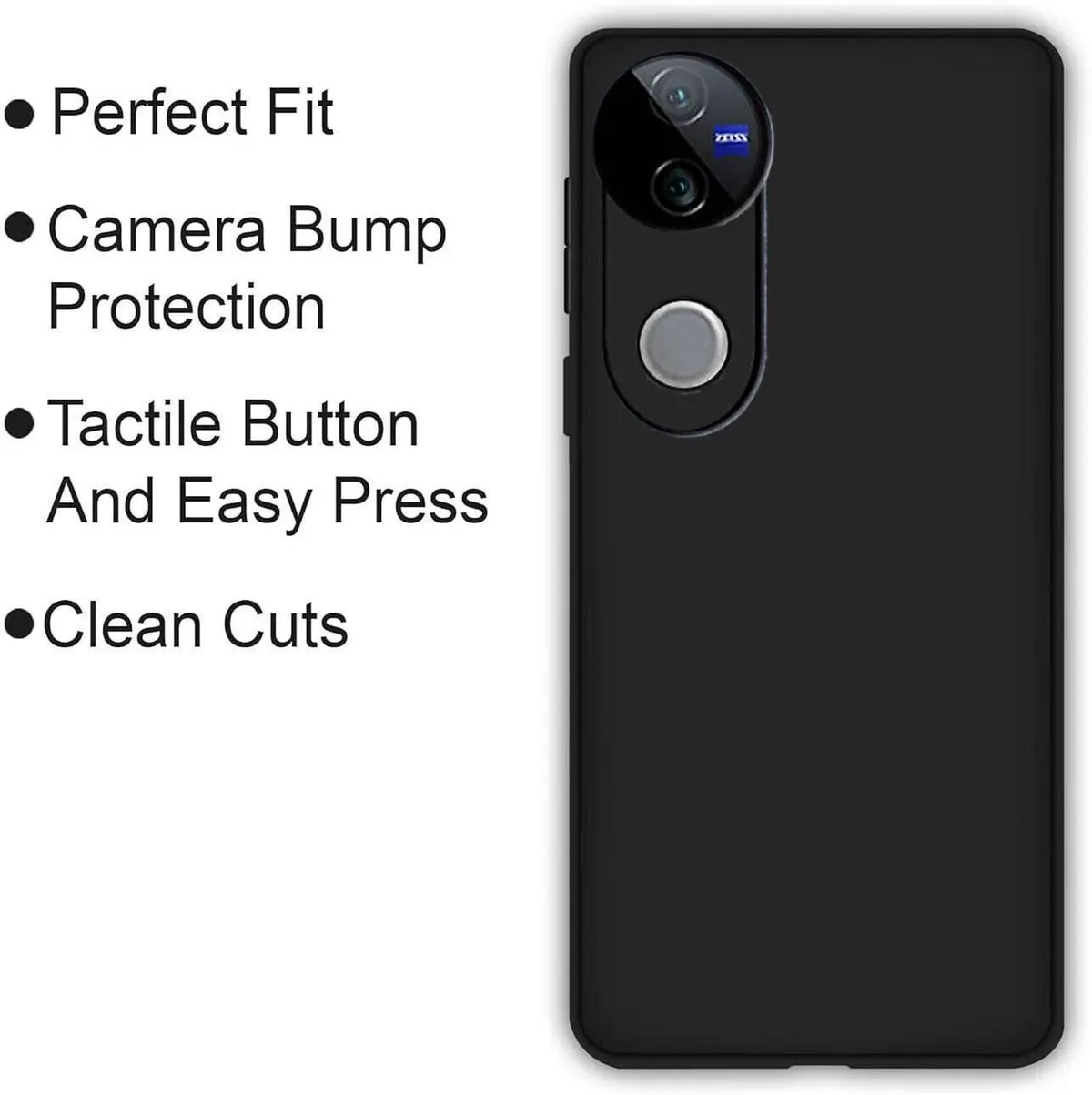Micvir Back Cover for vivo V50 5G Elite Edition (Black, Dual Protection, Silicon, Pack of: 1) — image 4 of 5