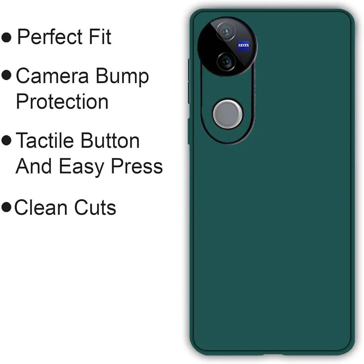 Micvir Back Cover for vivo V50 5G Elite Edition (Green, Dual Protection, Silicon, Pack of: 1) — image 4 of 5