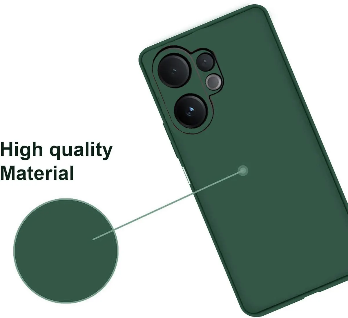 Micvir Back Cover for Vivo V60 5G (Green, Dual Protection, Silicon, Pack of: 1) — image 2 of 5