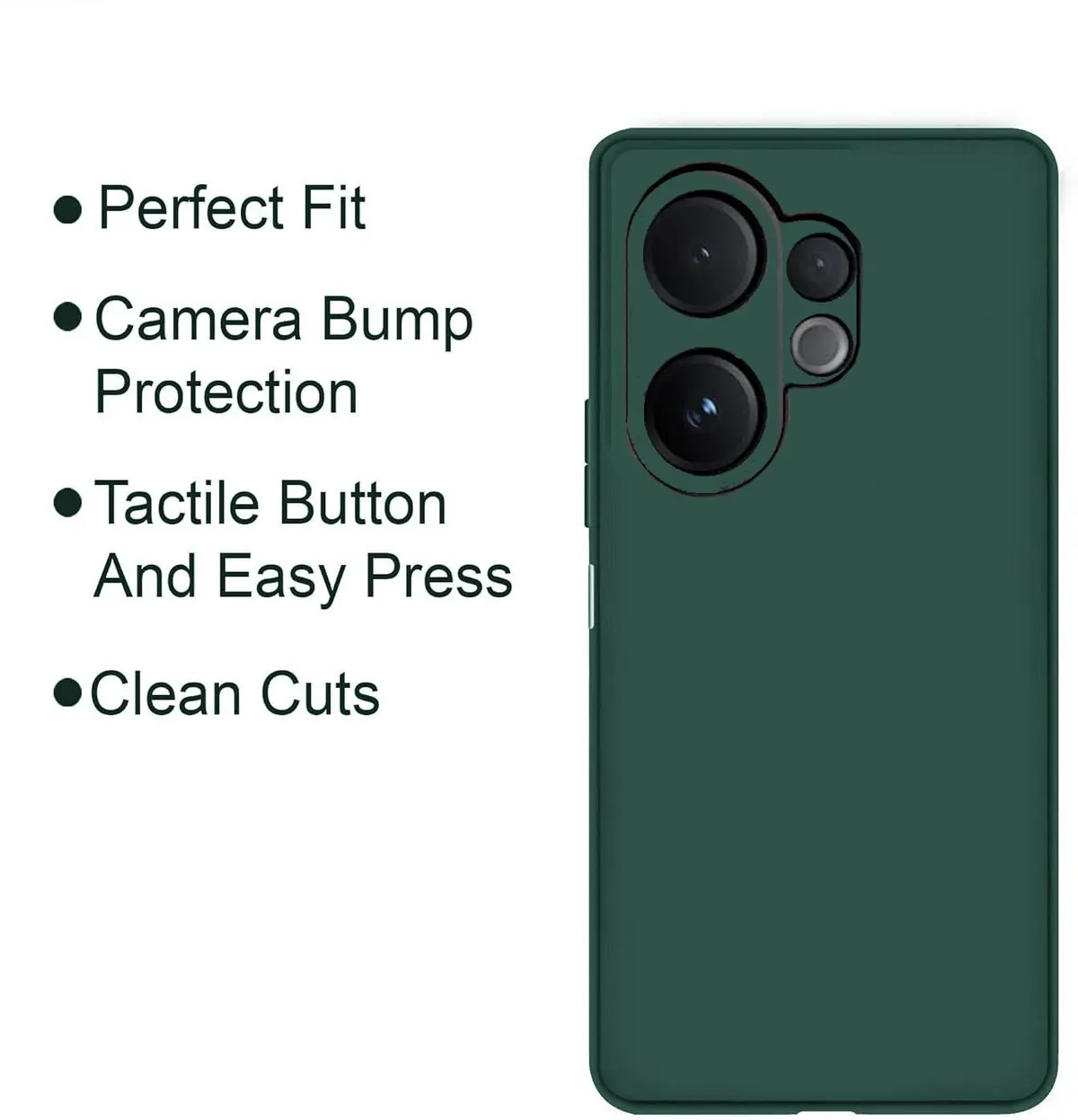 Micvir Back Cover for Vivo V60 5G (Green, Dual Protection, Silicon, Pack of: 1) — image 4 of 5