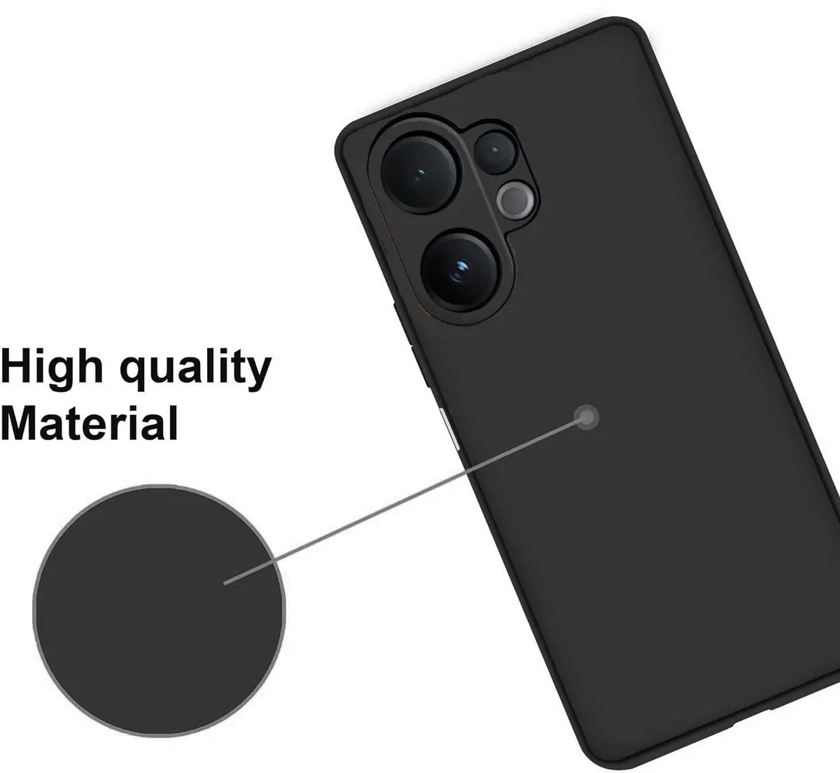 Micvir Back Cover for Vivo V60e 5G (Black, Dual Protection, Silicon, Pack of: 1) — image 3 of 5
