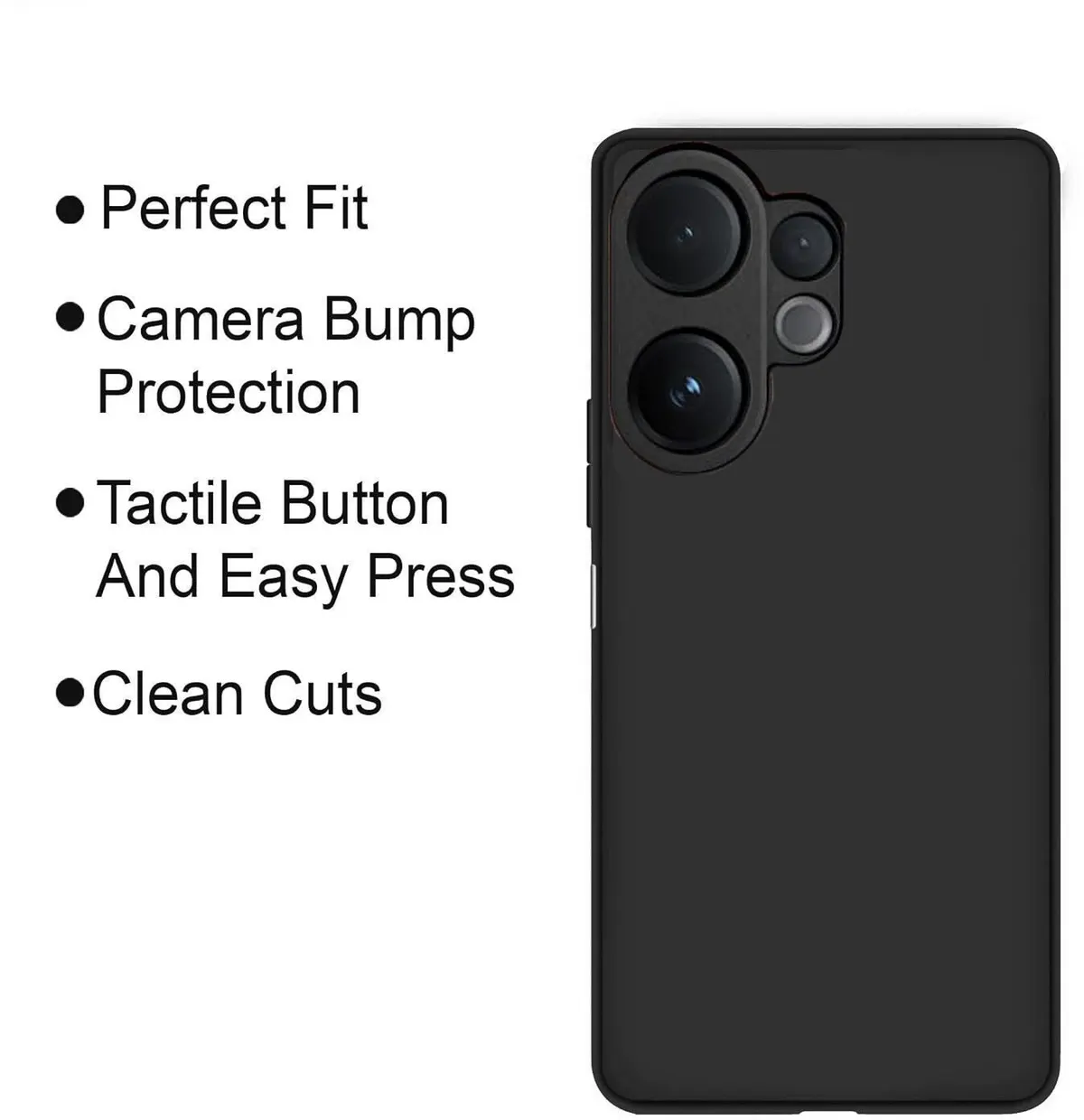 Micvir Back Cover for Vivo V60e 5G (Black, Dual Protection, Silicon, Pack of: 1) — image 4 of 5