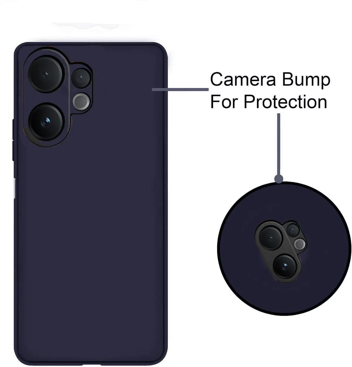Micvir Back Cover for Vivo V60e 5G (Blue, Dual Protection, Silicon, Pack of: 1) — image 2 of 4