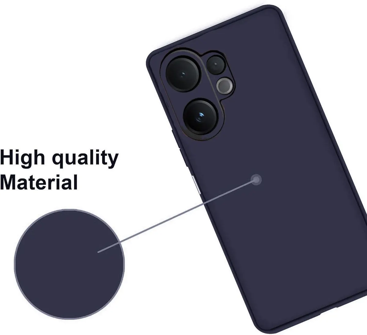 Micvir Back Cover for Vivo V60e 5G (Blue, Dual Protection, Silicon, Pack of: 1) — image 3 of 4
