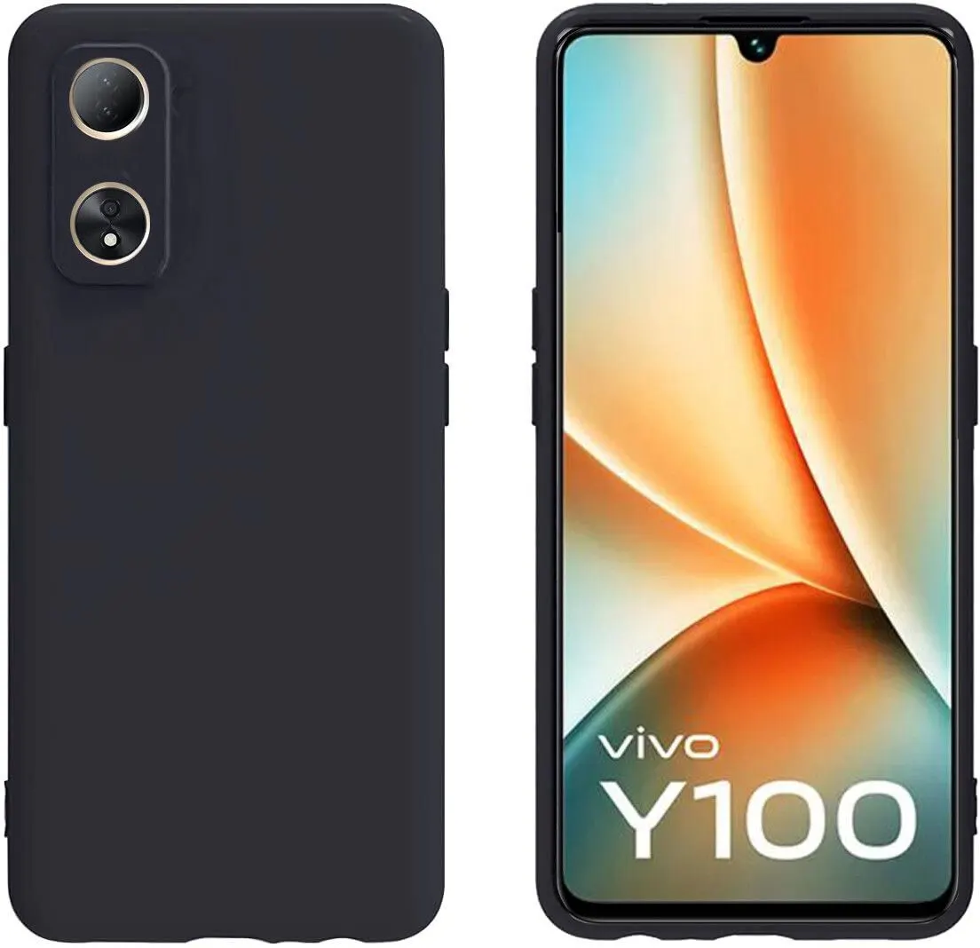 Micvir Back Cover for Vivo Y100 5G (Black, Dual Protection, Silicon, Pack of: 1) — image 2 of 5